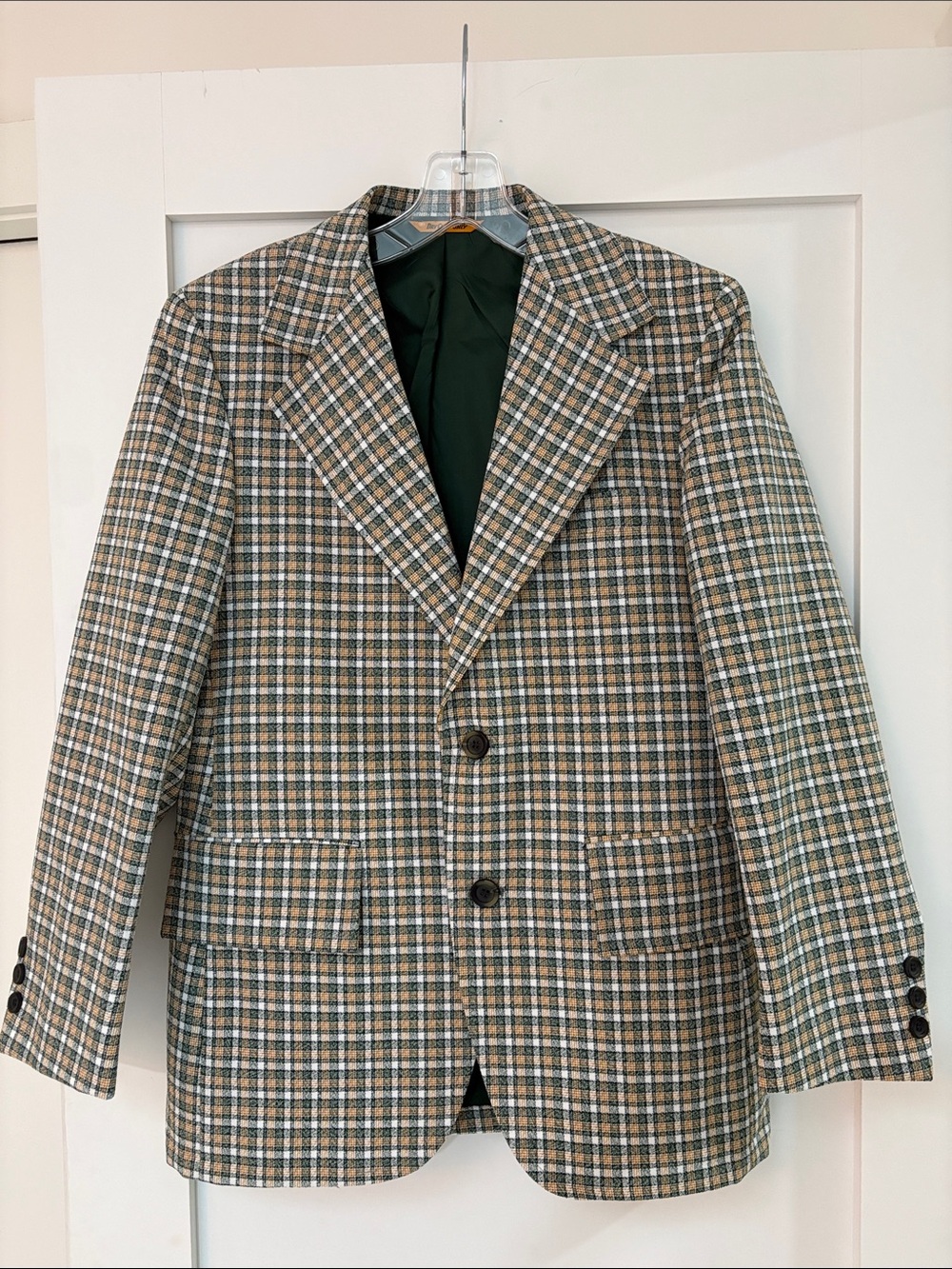 jcpenney Plaid Sport Coat in Brown, Green, and Cream Tones